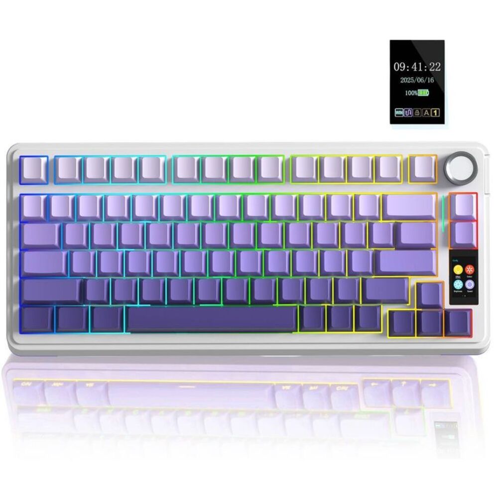 S75Pro 75% Wireless Mechanical Gaming Keyboard TFT Screen - Purple